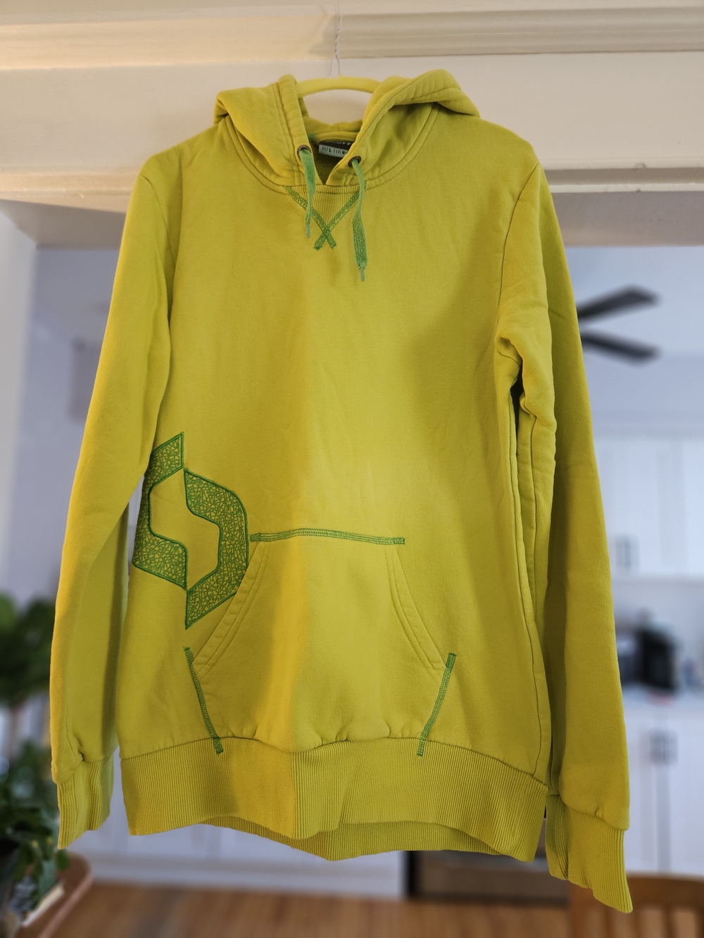 Scott Lime Green Crewneck Hoodie with Pocket Accent